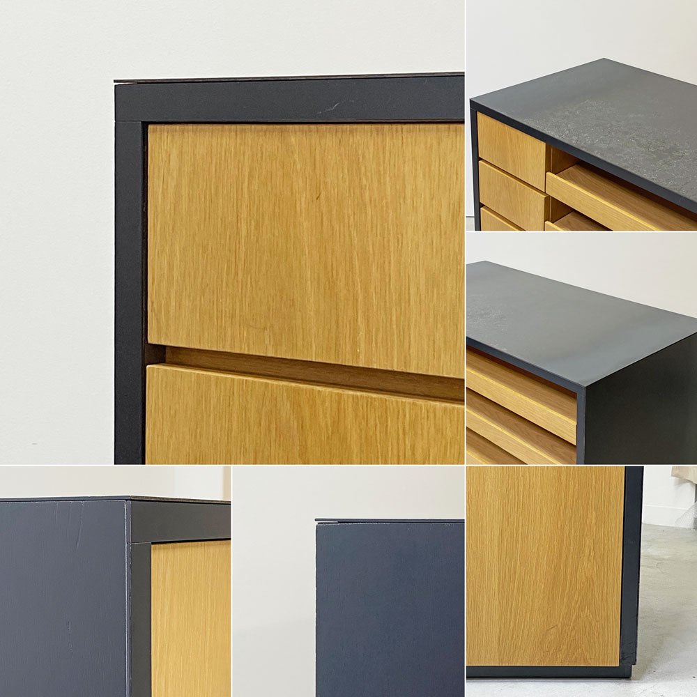 オーダーメイド アイアン x ウッド キャビネット 3スライドトレー 3ドロワー 3ドア 備品収納 店舗什器 モダンデザイン ●