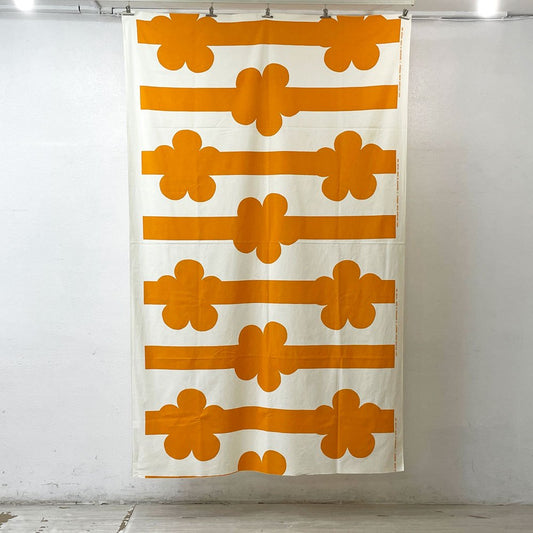 マリメッコ marimekko マンゴリア MANGOLIA 生地 ファブリック 216x135cm オレンジ アンネリ・クヴェフランデル Annli Qveflander ビンテージファブリック ●