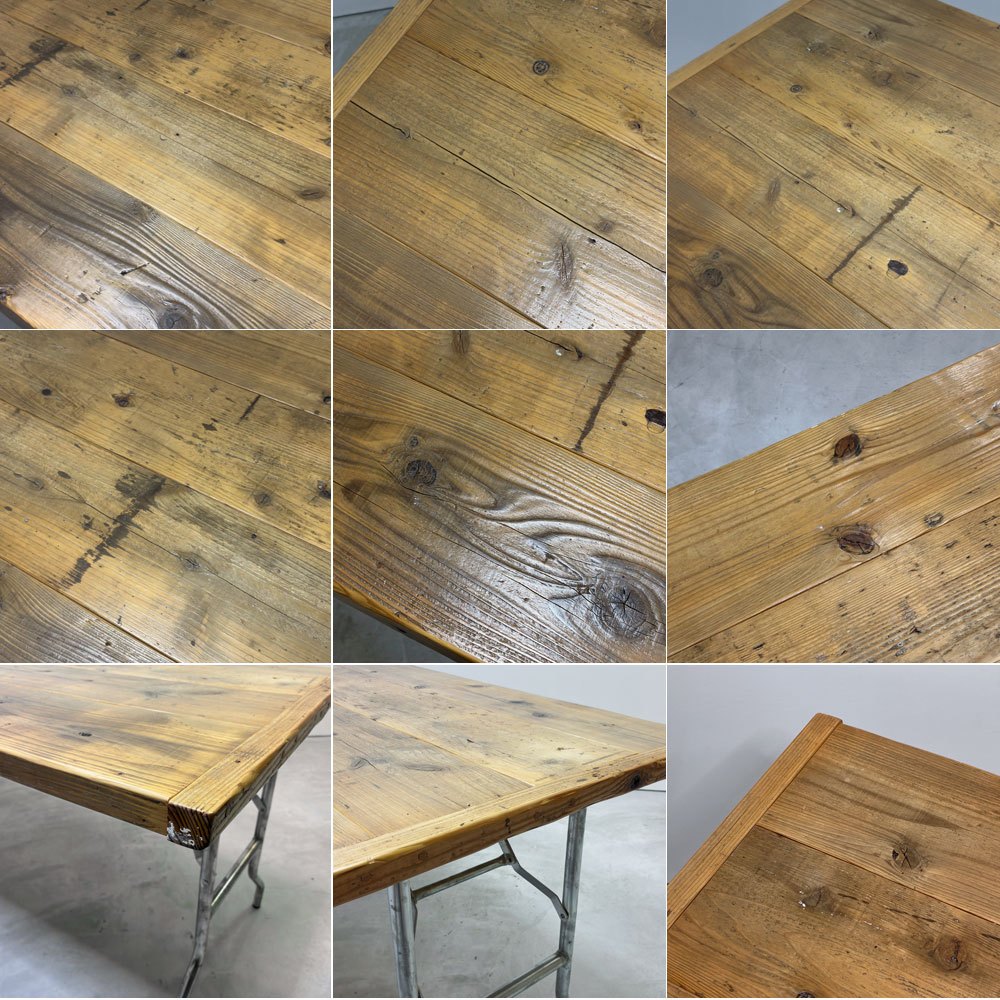 ワークテーブル エブコ EBCO ウィッシュボーンレッグ WISHBONE LEGS + 木製天板 W180cm 折り畳みテーブル 作業台 DIY P.F.S取扱い インダストリアル ●