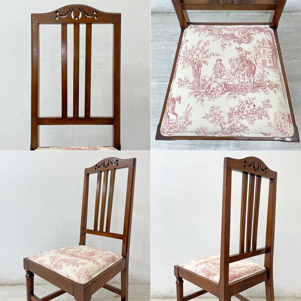 UKビンテージ UK Vintage マホガニー材 ダイニングチェア ファブリックシート クラシカル 英国家具 アンティーク ロイズアンティークス Lloyd's Antiques 購入品 B ●
