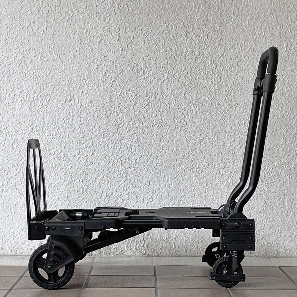 花岡車輌 フラットカート FLAT CART 2×4 キャリーカート 手押し台車 ブラック 折り畳み式 二輪 四輪 最大耐荷重120kg ゴムタイヤ ◇