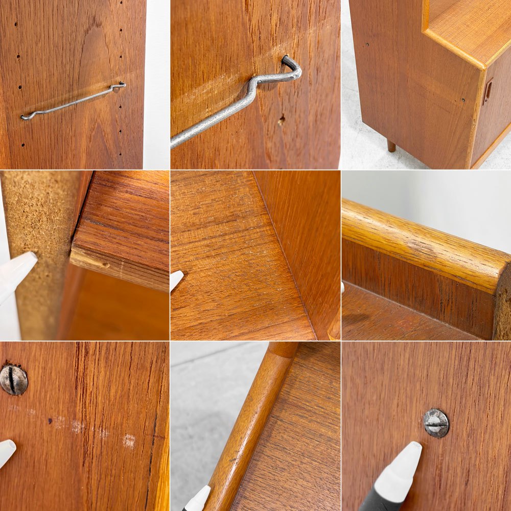 北欧ビンテージ Scandinavian Vintage チーク材 オープンシェルフ キャビネット ブックシェルフ 飾り棚 W90cm 北欧家具 ●