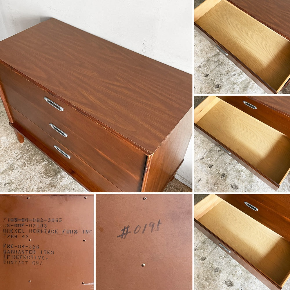 ドレクセルヘリテイジ DREXEL HERITAGE リシェル RISHEL チェス 3ドロワー ミッドセンチュリー USビンテージ 米国家具 ■