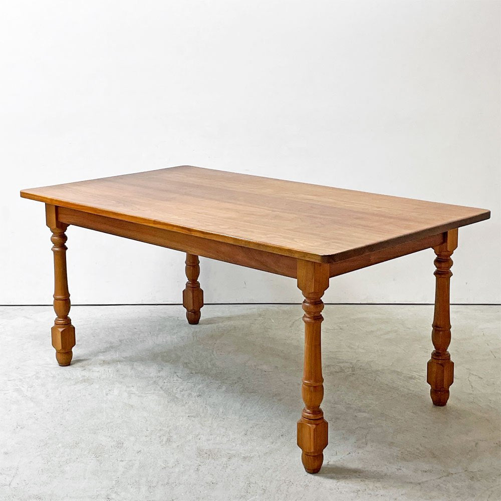 ノックオンウッド Knock on wood コロニアルシリーズ ダイニングテーブル W160cm ウォールナット無垢材 アーリーアメリカン クラシカルデザイン 特注 オーダー仕様 ●