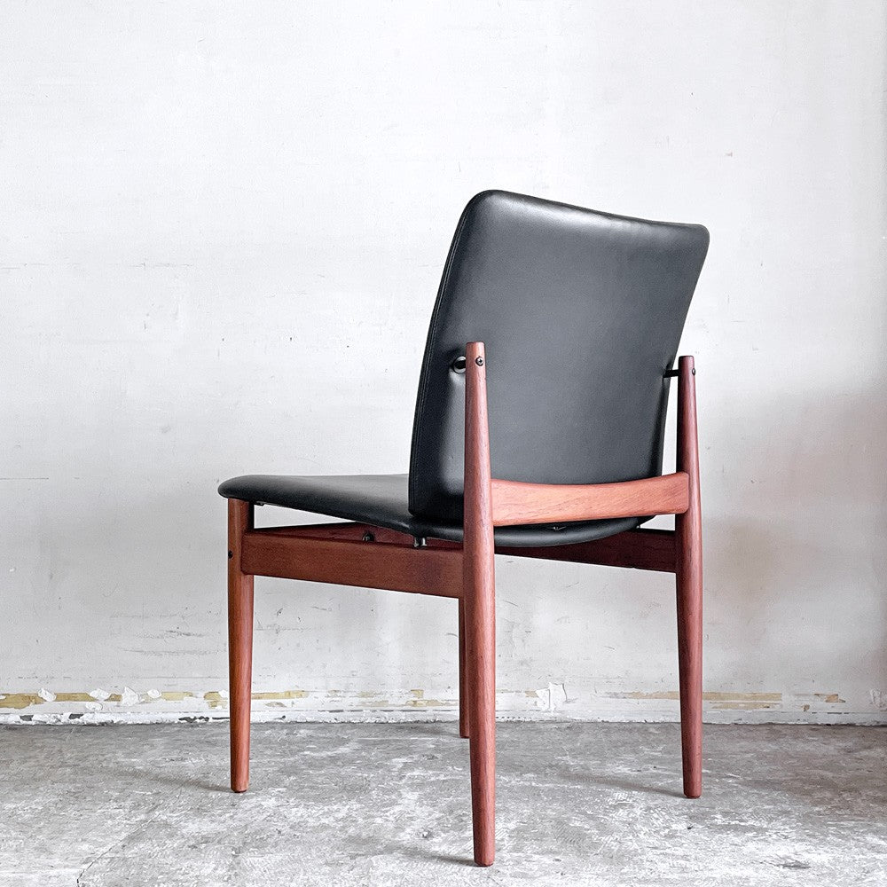 フランス＆サン France&Son 191チェア ダイニングチェア ラウンジチェア チーク材 レザー張り フィンユール Finn Juhl 北欧家具 ビンテージ ■