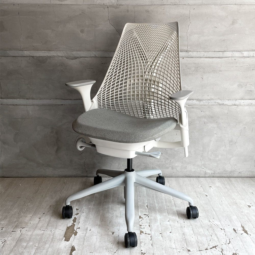 ハーマンミラー HermanMiller セイルチェア SAYL Chair デスクチェア フルアジャスタブルアーム ランバーサポート付 ホワイト イヴ・ベアール 2024年製 モダンデザイン ♪