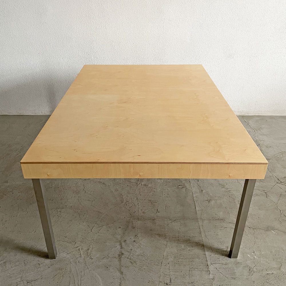 オーダーファニチャー 木製天板×鉄脚 ワークテーブル ダイニングテーブル ミーティングテーブル W180cm PLAT 上林剛典 インダストリアルスタイル 〓