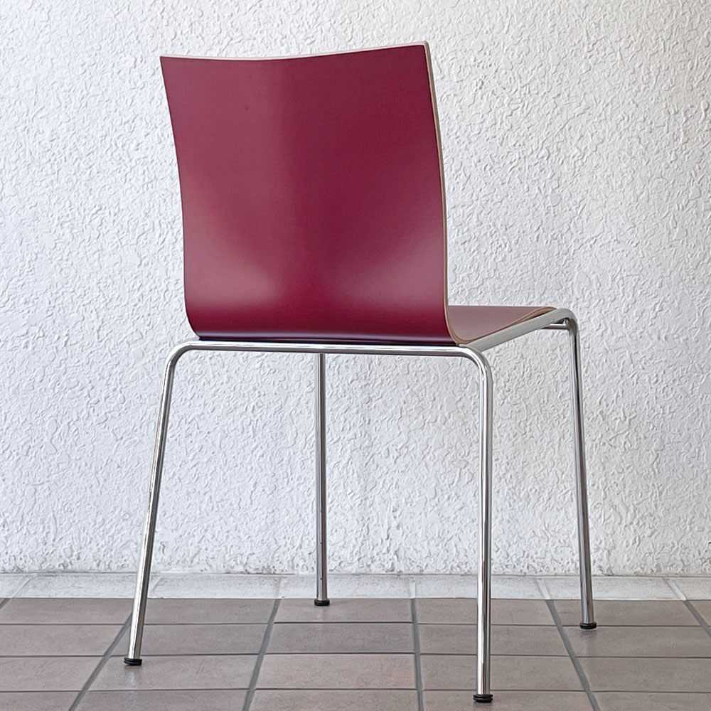 エンゲルブレヒト Engelbrechts チャリック CHAIRIK 101 ダイニングチェア スタッキング 4本脚 ボルドー 未使用品 定価63,800円 A ◇