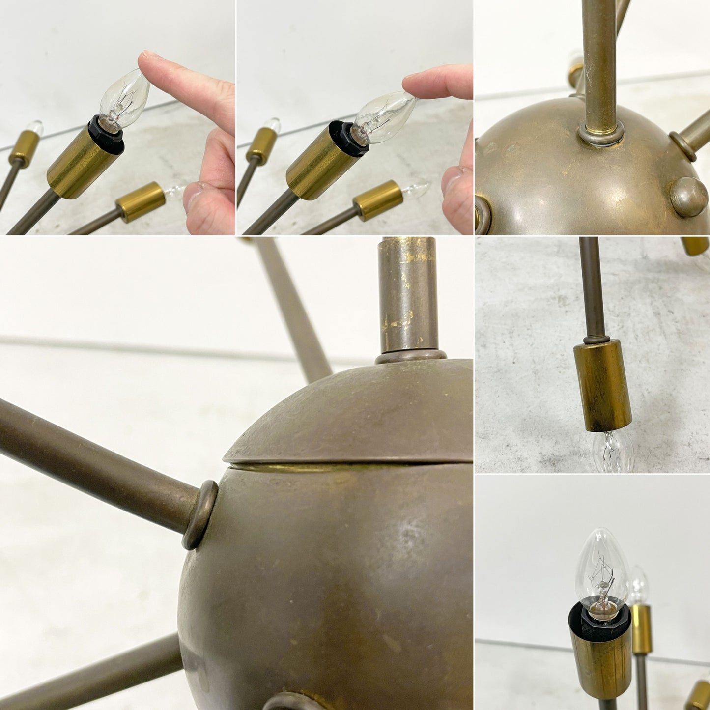 ビンテージ Vintage スプートニクランプ 12灯 ペンダントライト ミッドセンチュリー 50's レトロ スペースエイジ ●