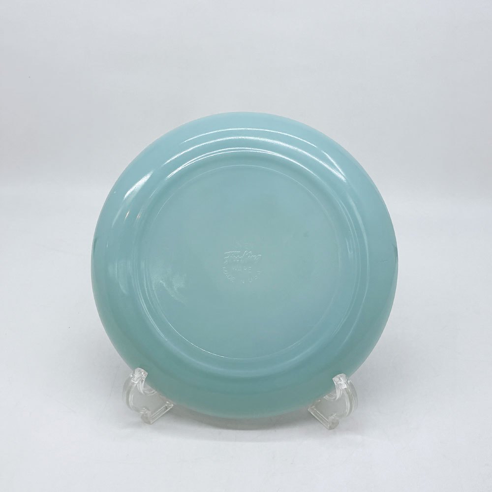 ファイヤーキング FIRE KING ディナープレート ターコイズブルー 18.5cm USビンテージ 1956～58年 アンカーホッキング A ●