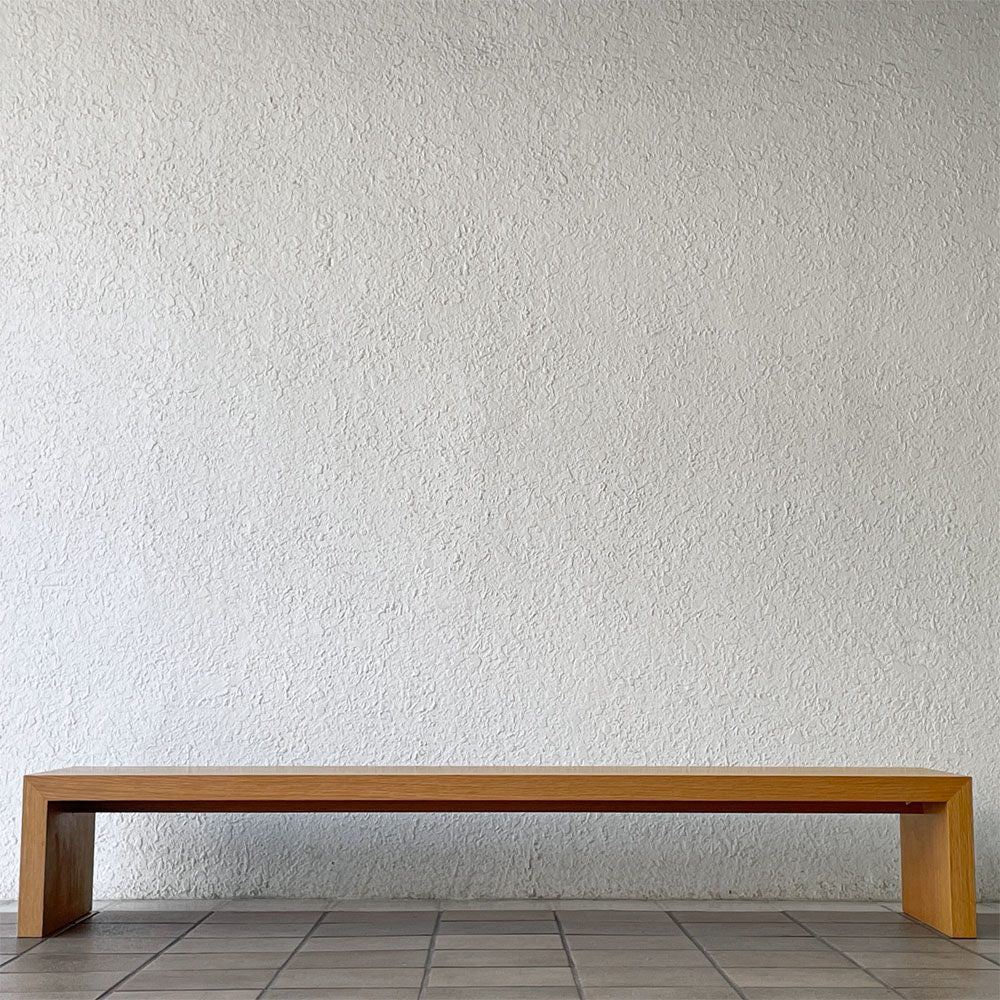 モダンデザイン Modern Design オーク材 コの字 ローテーブル ローボード ディスプレイボード 飾り台 W150×H25cm ナチュラルデザイン◇