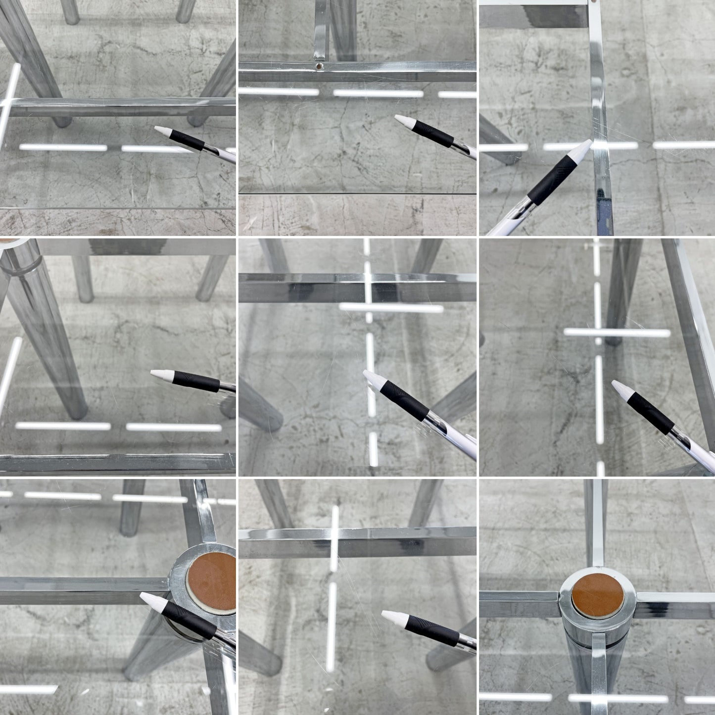 ノル Knoll アンドレ Andre Square Glass Table ダイニングテーブル ガラストップ  スクエア Tobia Scarpa モダンデザイン 〓