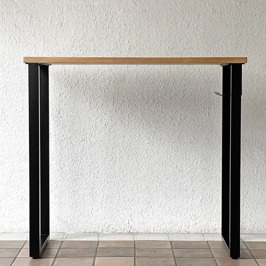 かなでもの KANADEMONO ザ・テーブル THE TABLE Black Steel High Rectangle スタンディングデスク W120cm ラバーウッド ナチュラル 定価￥59,500-◇