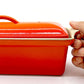 ルクルーゼ LE CREUSET テリーヌ・レクタ 長方形 ストーンウェア 28cm オレンジ フランス ●
