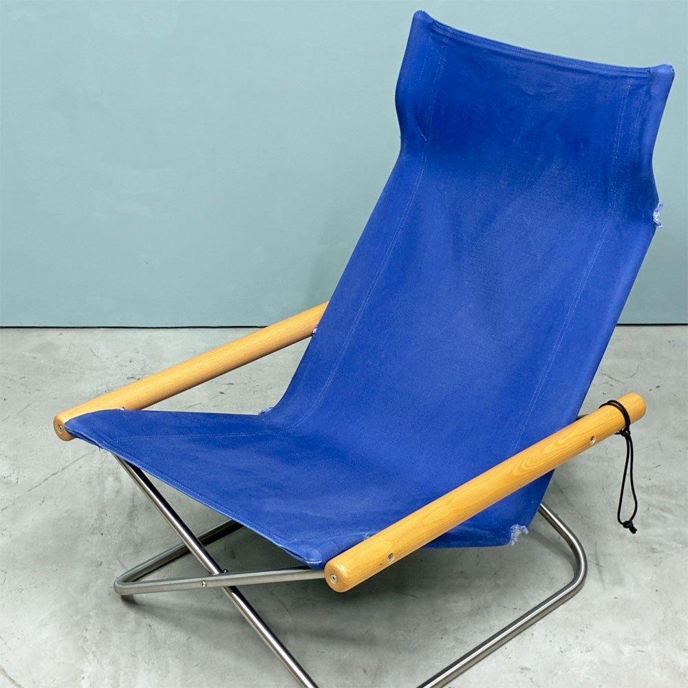 ニーチェア エックス NY chair X フォールディングチェア 折り畳みチェア ラウンジチェア ブルー 新居猛 MoMA  ◎