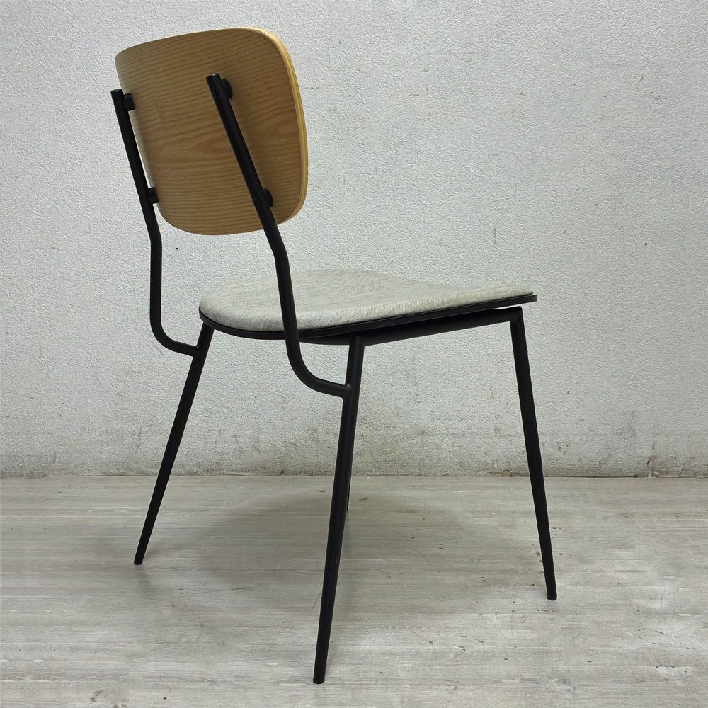 かなでもの KANADEMONO Homy - Retro ダイニングチェア アッシュ材 スチールフレーム ナチュラルモダン B ●