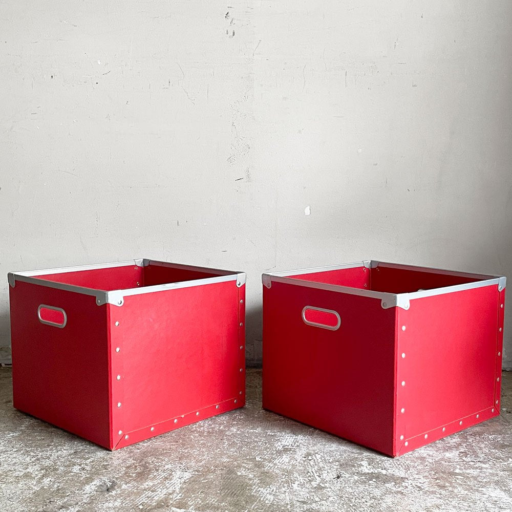ユーエスエムハラー USMハラー USM Haller モジュラーファニチャー レッド 純正 パスコボックス W34×W34 2個セット ■