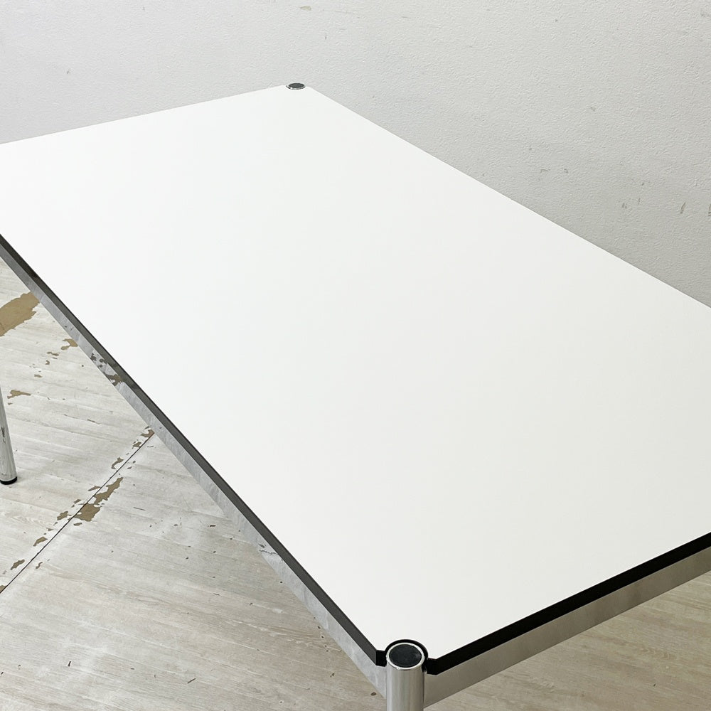 USMハラー USM Haller モジュラーファニチャー ハラーテーブル ワーキングデスク H70cm アジャスター パールグレーラミネート(ホワイト) 高さ調整機能付 スイス A ●