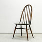 アーコール Ercol クエーカーチェア ダイニングチェア ハイバック オールドコロニアル ブラウン エルム材 × ビーチ材 UKビンテージ 英国家具 B ●