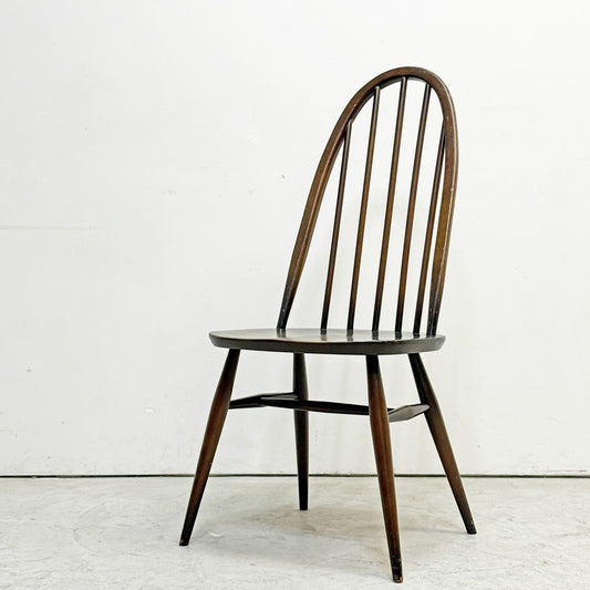 アーコール Ercol クエーカーチェア ダイニングチェア ハイバック オールドコロニアル ブラウン エルム材 × ビーチ材 UKビンテージ 英国家具 B ●