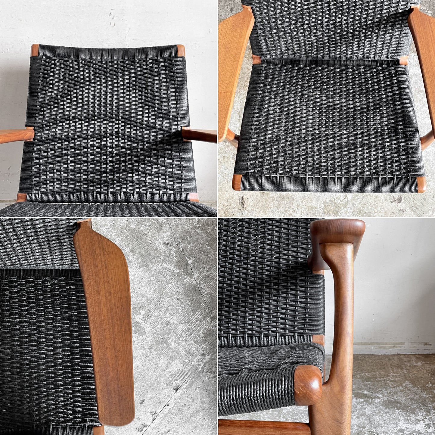 カールハンセン＆サン Carl Hansen & Son CH25 イージーチェア ラウンジチェア ウォールナット材 ブラックペーパーコード ハンス・J・ウェグナー デンマーク 北欧家具 ■