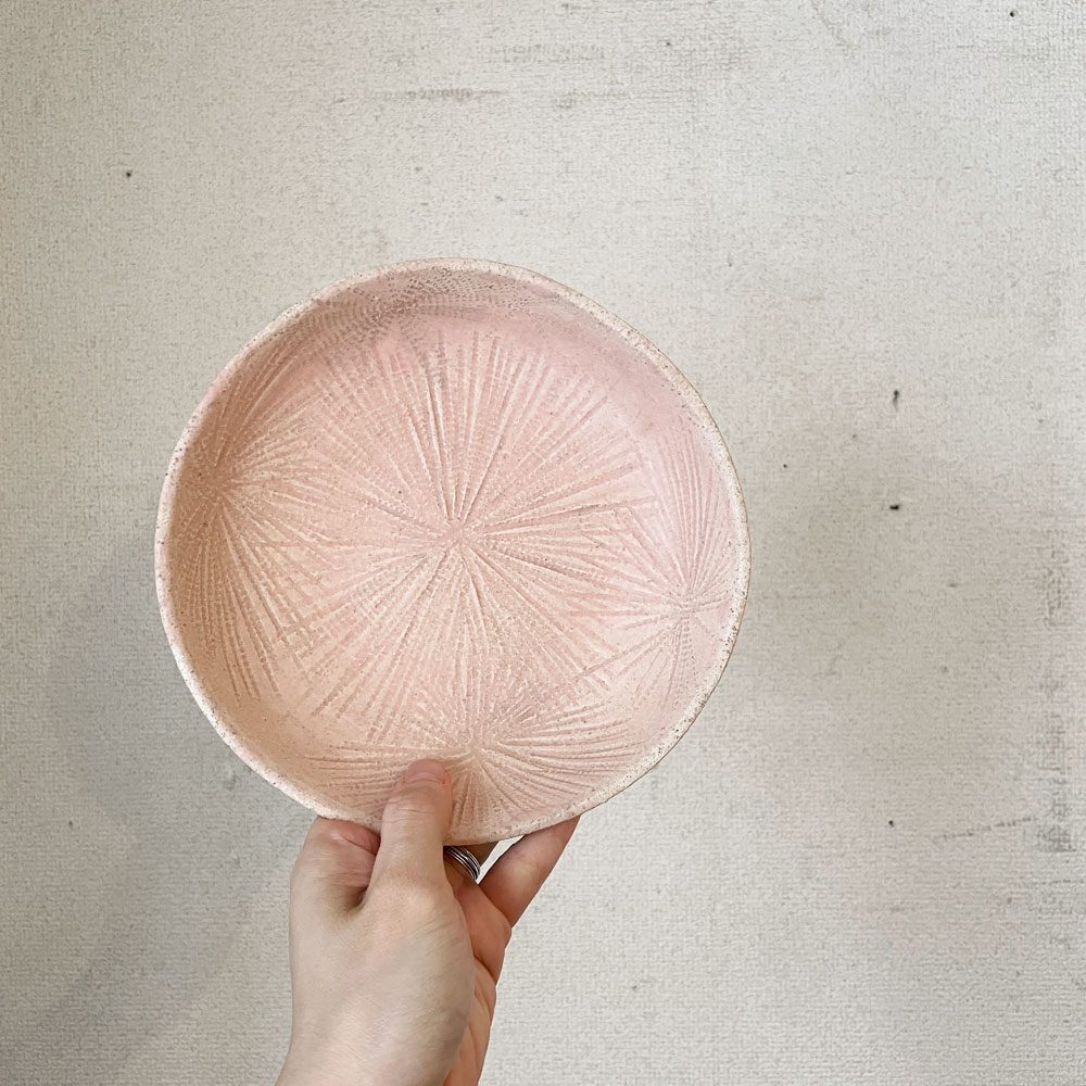 ヴィンセント・ヴェルデ Vincent Verde ディーププレート 19cm 深皿 ピンク系 フランス 現代作家 Bazar et Garde-Manger 取扱 ◎