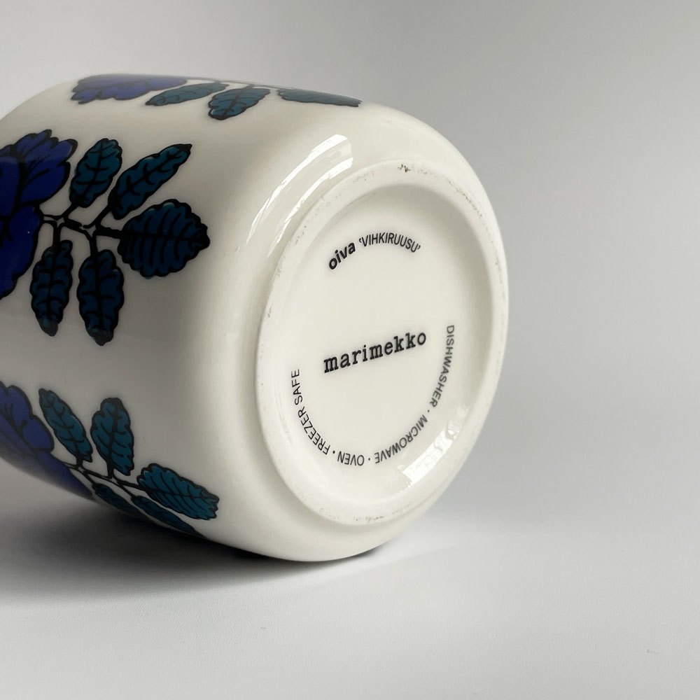 マリメッコ marimekko ヴィヒキルース VIHKIRUUSU ラテマグ ダークブルー マイヤ・イソラ フィンランド 北欧食器 廃番カラー B ♪