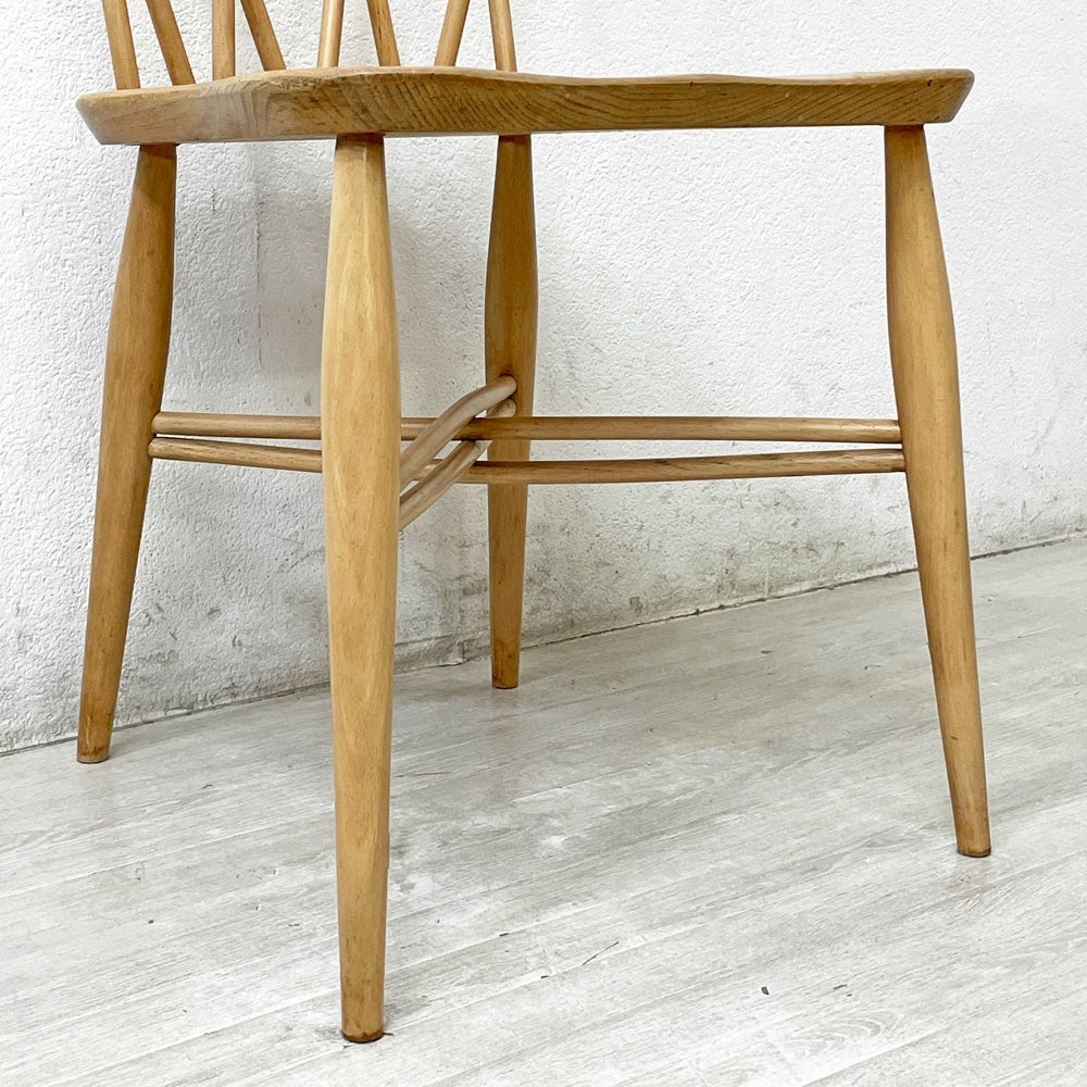 アーコール Ercol クロスバックチェア エックスバック ラティスドチェア エルム材 UKビンテージ Vintage 英国家具 ●