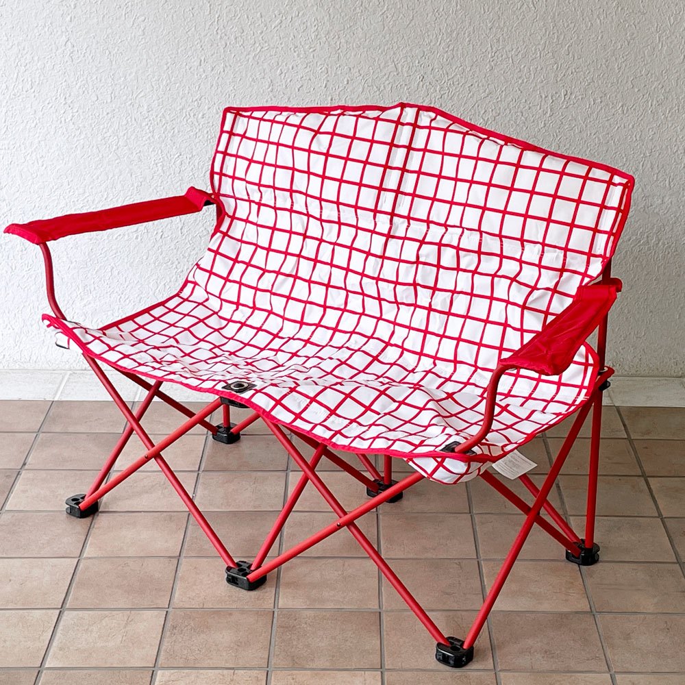 キリンビール ビール開き97 ワクワクWチェア 2人掛けキャンプチェア フォールディングチェア 折り畳み椅子 ノベルティ 非売品 収納バッグ・専用外箱付き ◇