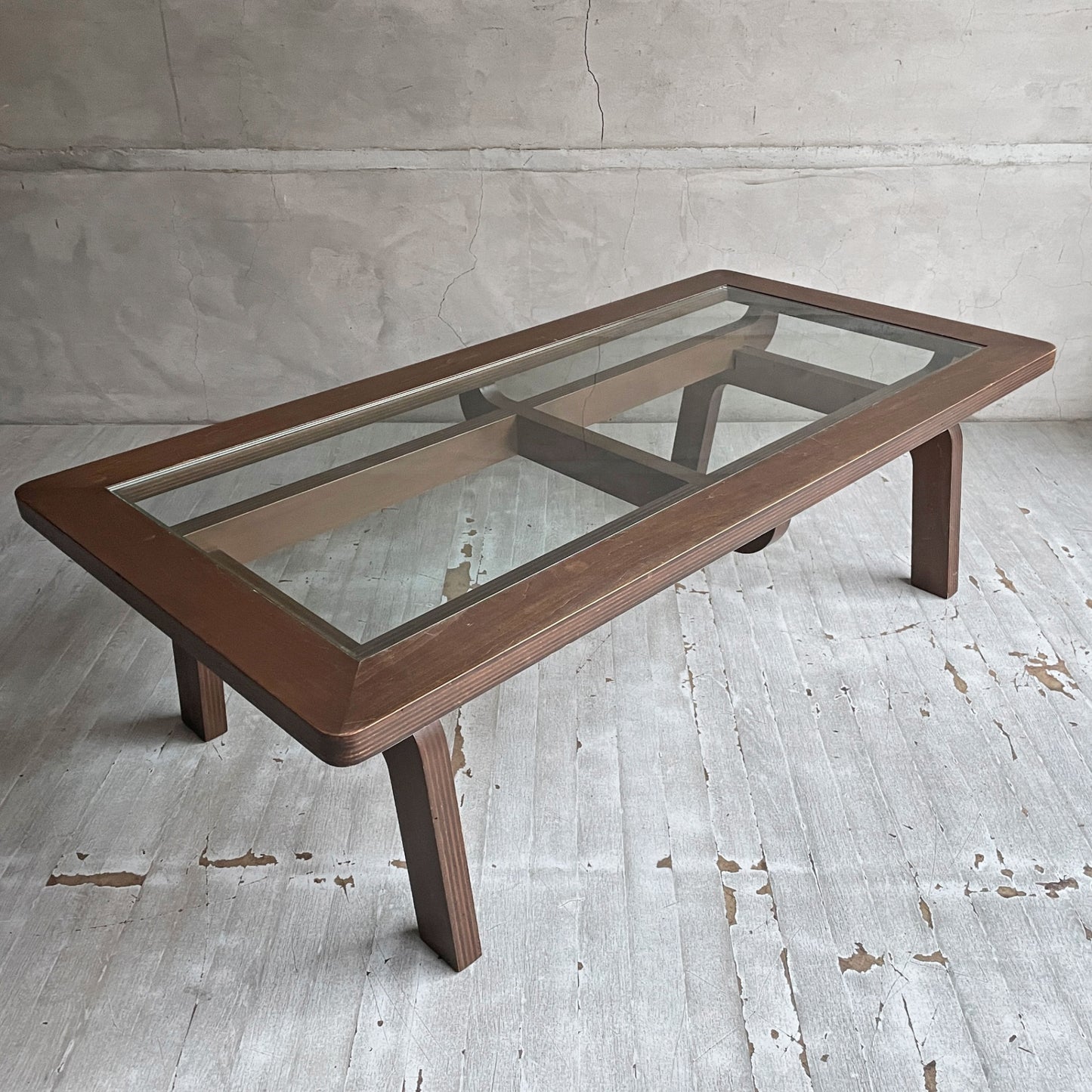 グラフ graf ナラティヴ Narrative サブロク 3/6 コーヒーテーブル ワイド  Coffee Table Wide w120cm ブラウン ガラス天板 ローテーブル シナ材 定価¥176,000- ♪