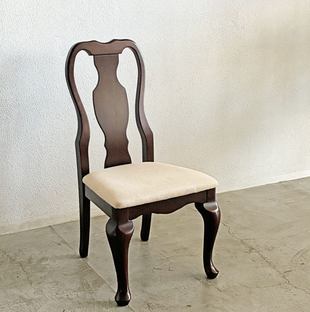 イーセンアーレン ETHAN ALLEN クイーンアンスタイル ダイニングチェア 猫脚 クラシカルデザイン A 〓