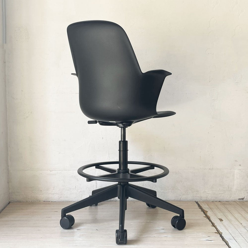スチールケース Steelcase ノード ファイブスター スツール Node FIVE-STAR STOOL ハイチェア 製図チェア キャスター ブラック ★