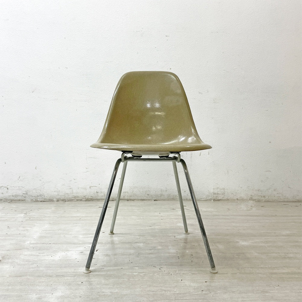 ハーマンミラー Herman Miller ビンテージ サイドシェルチェア ダイニングチェア 2nd FRP グレージュ Hベース イームズ ミッドセンチュリー ●
