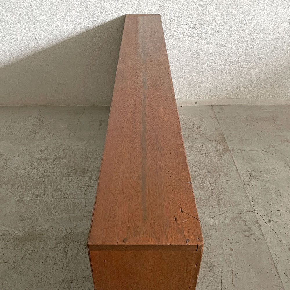 ジャパンビンテージ Japan Vintage 古い木味の本棚 ブックケース シェルフ 2列2段 W203cm 古家具 〓