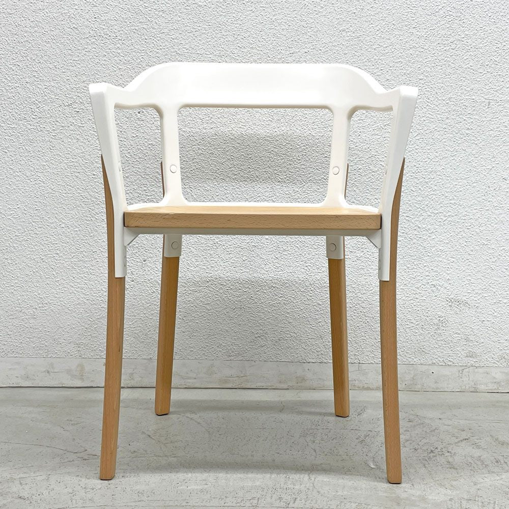 マジス MAGIS スティールウッドチェア Steelwood Chair ホワイト＆ビーチ アームチェア ロナン & エルワン・ブルレック イタリア B 〓