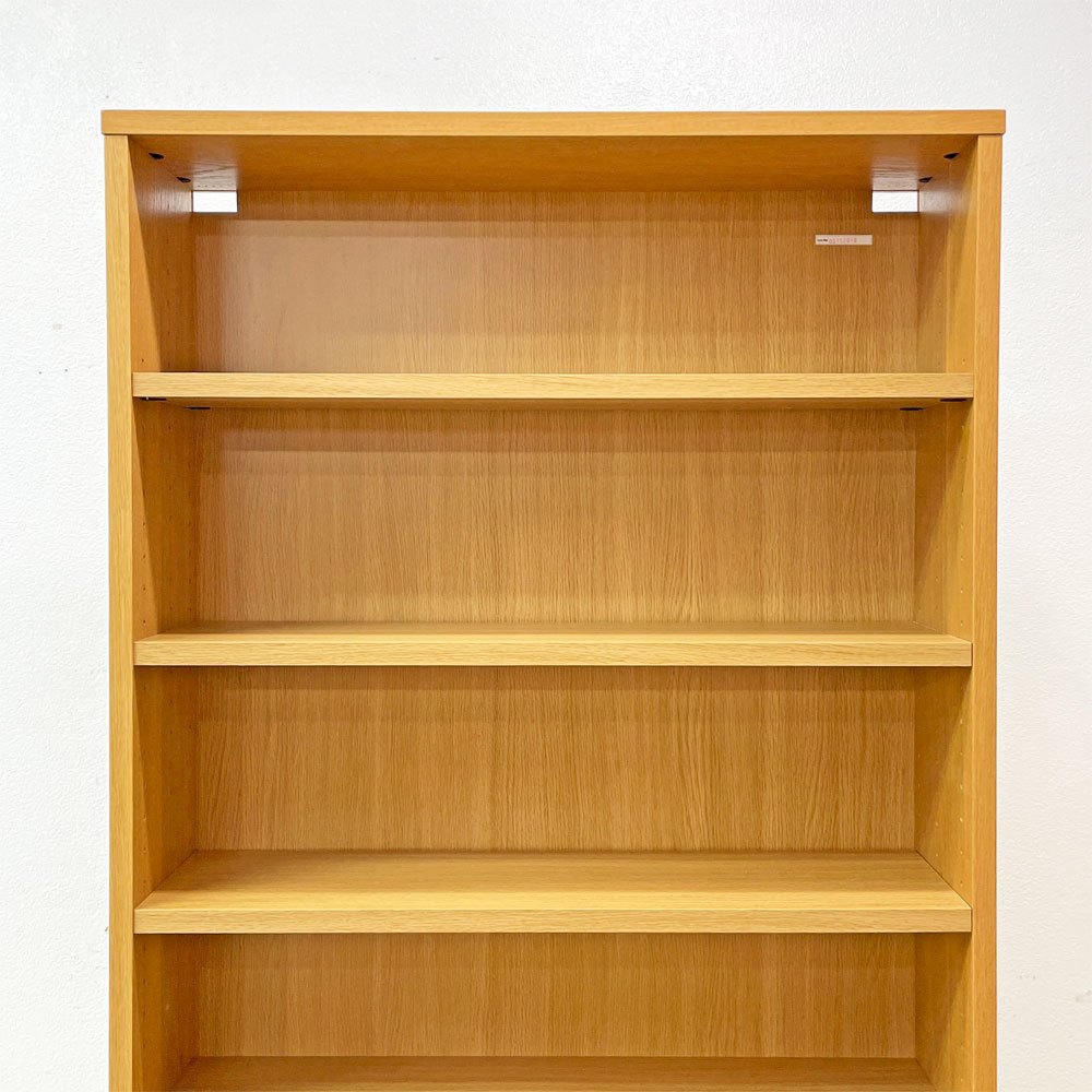 無印良品 MUJI オーク材 薄型ラック ワイド大 W80×D22×H175.5cm 6段 本棚 ブックシェルフ 廃番 ●