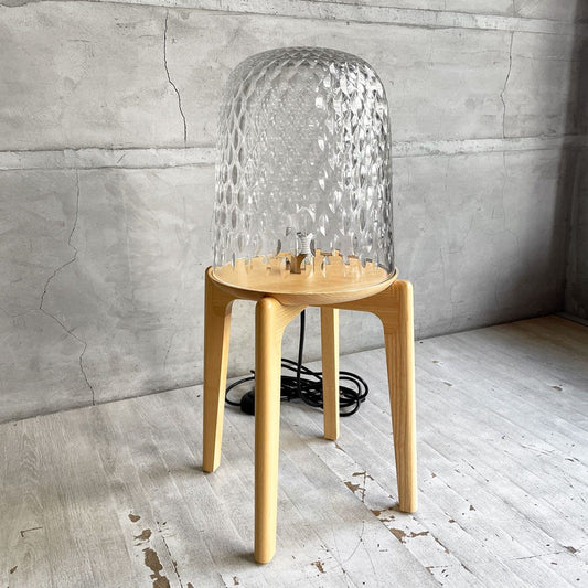 サンルイ SAINT-LOUIS フォリア FOLIA 脚付きテーブルランプ フロアランプ クリスタルガラス アッシュ材 ノエ・デュショフール＝ロランス 定価￥886,600- ♪