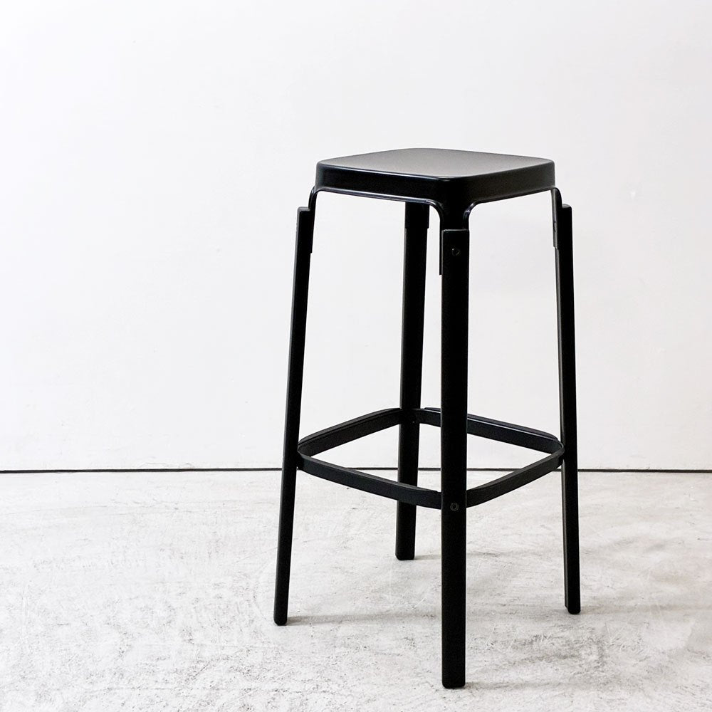 マジス MAGIS スティールウッドスツール ビーチ材 スチール ブラック イタリア ロナン＆エルワン・ブルレック 未使用展示品 ●