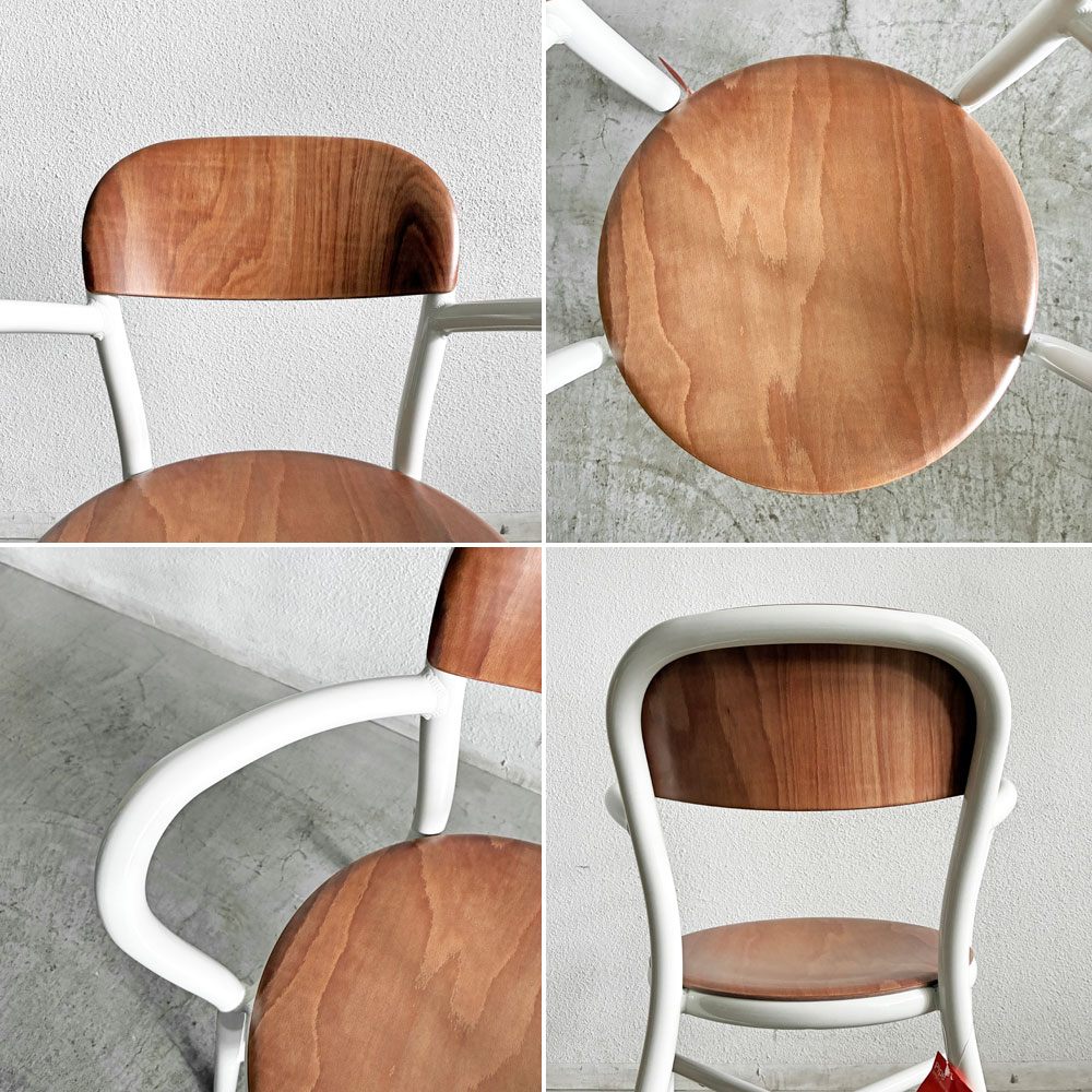 マジス MAGIS パイプチェア Pipe Chair Wood ダイニングチェア ウッドシート アーム付 ホワイト×ライトビーチ ジャスパー・モリソン 未使用品 定価￥119,900- 〓