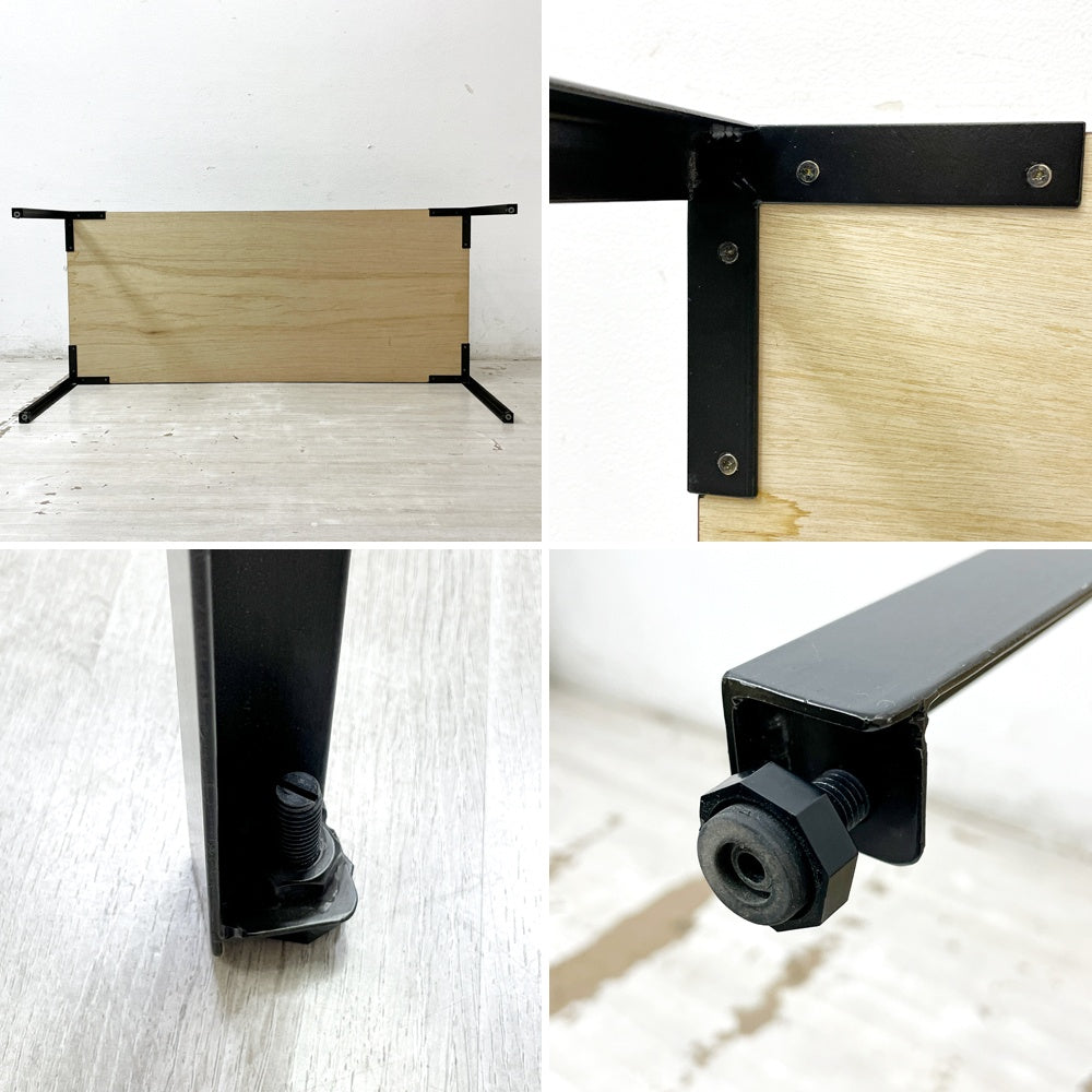 モダンデザイン Modern Design コーヒーテーブル センターテーブル モルタル調天板 グレーｘブラック オーダー家具 ●