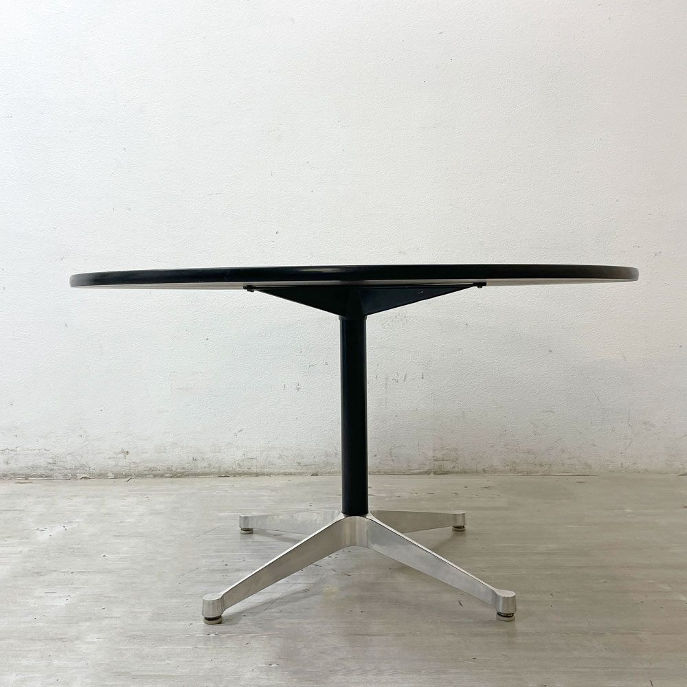 ハーマンミラー Herman Miller コントラクトテーブル ラウンドテーブル ホワイト Φ120cm ビンテージ C&R イームズ ミッドセンチュリー ●