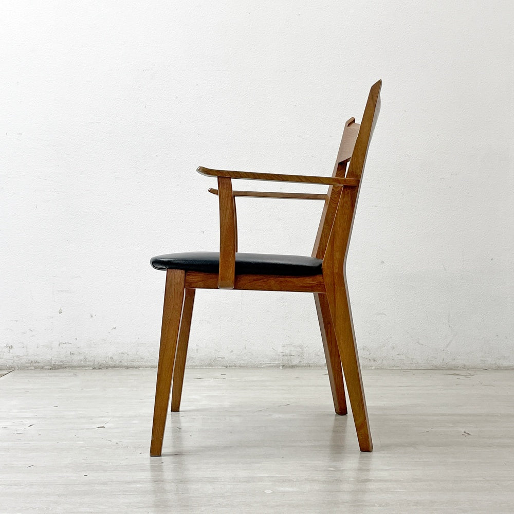 アクメファニチャー ACME Furniture カーディフ アームチェア CARDIFF ARM CHAIR ダイニングチェア アッシュ材 ビニールレザーシート ブラック A ●