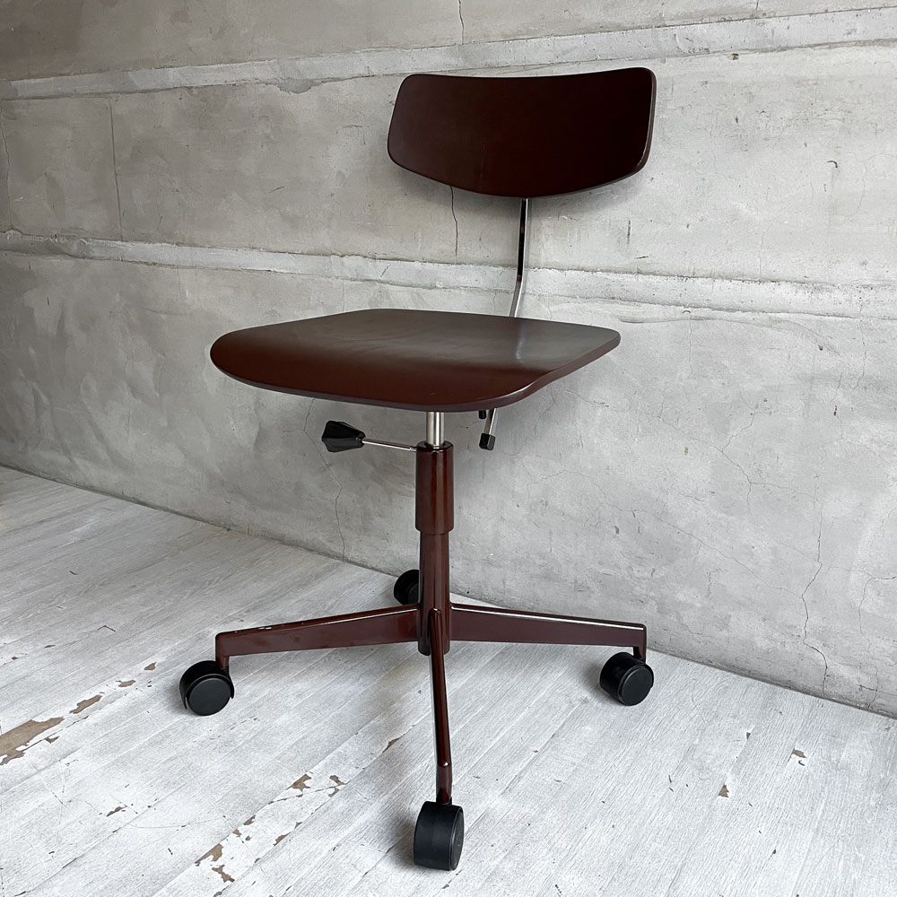 ラボファ Labofa デスクチェア オフィスチェア プライウッド ブラウン ダブルホイール 高さ調整可 デンマーク製 北欧家具 ♪