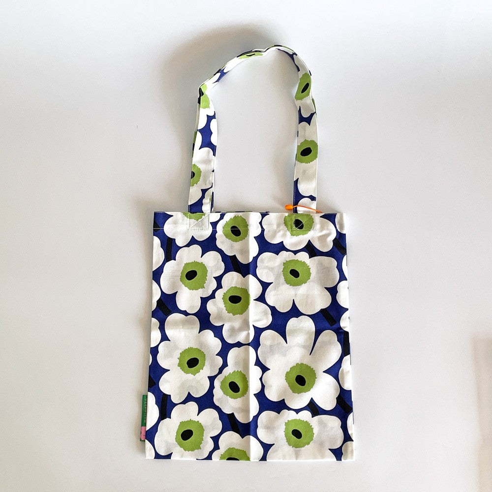 マリメッコ marimekko フィンエアー トートバッグ ブルー コットン生地 60周年記念 フィンエアー限定カラー タグ付き 北欧 ■