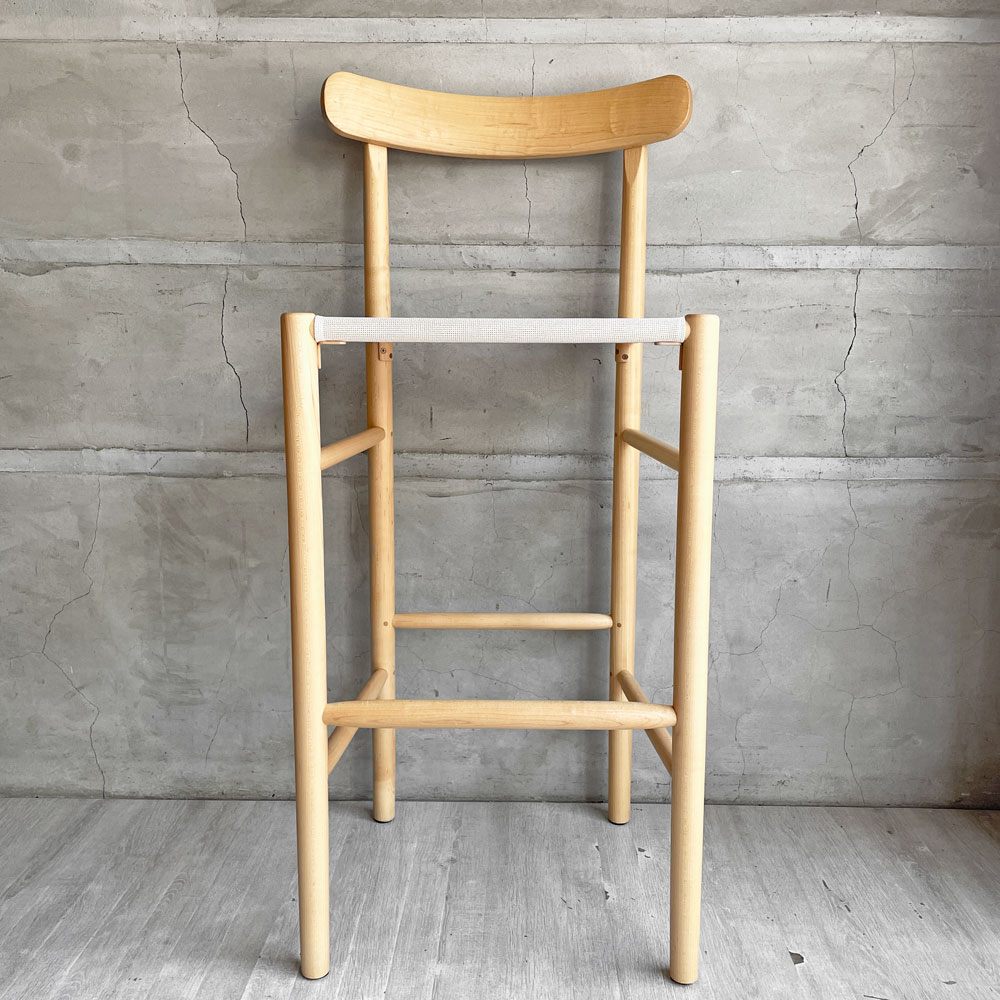 マルニ木工 MARUNI collection ライトウッド Lightwood バースツール ハイ メープル材  メッシュシート ジャスパー・モリソン Jasper Morrison 参考価格￥105,600- A ♪