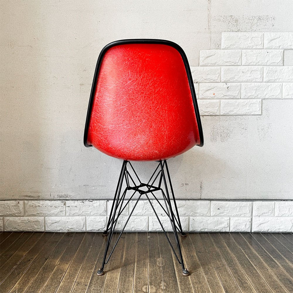 ハーマンミラー Herman Miller サイドシェルチェア セカンド 2nd FRP ナウガレザー エッフェルベース C&R イームズ ビンテージ ◎