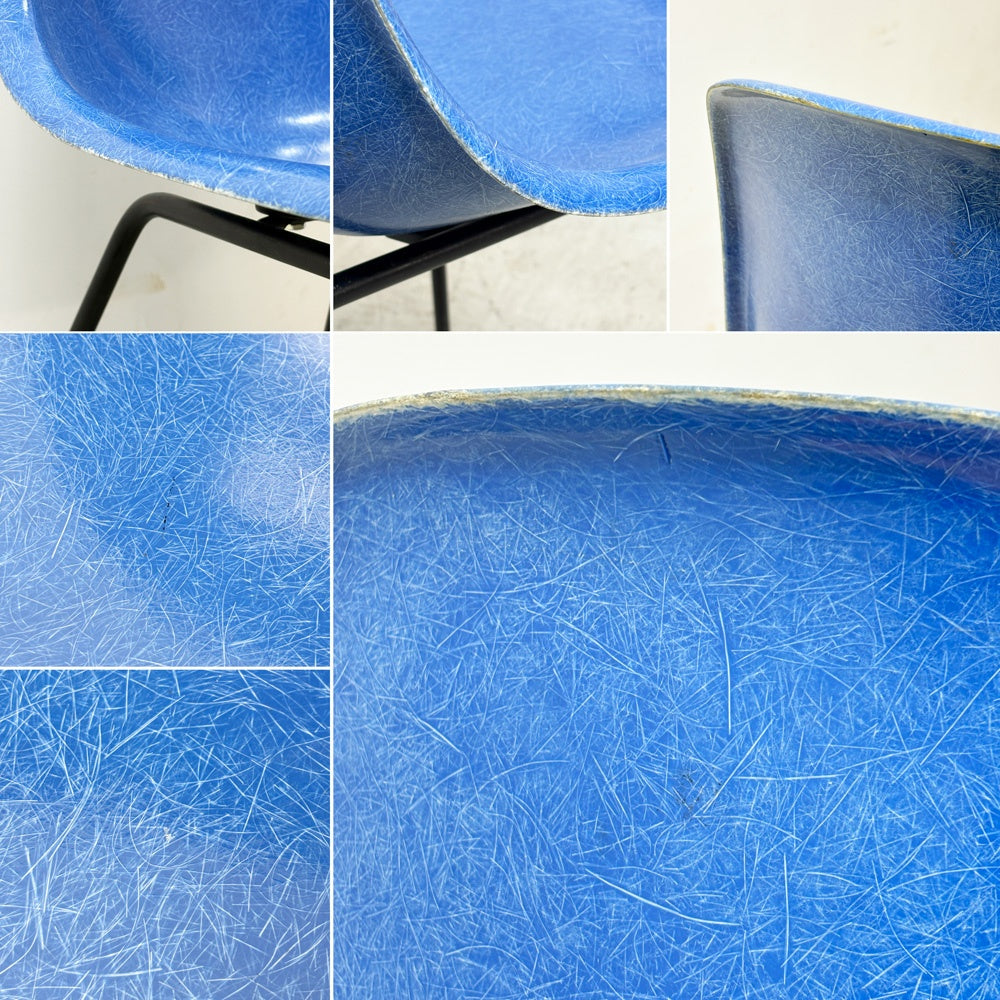 ハーマンミラー Herman Miller サイドシェルチェア セカンド 2nd FRP ウルトラマリンブルー Hベース イームズ ビンテージ ●