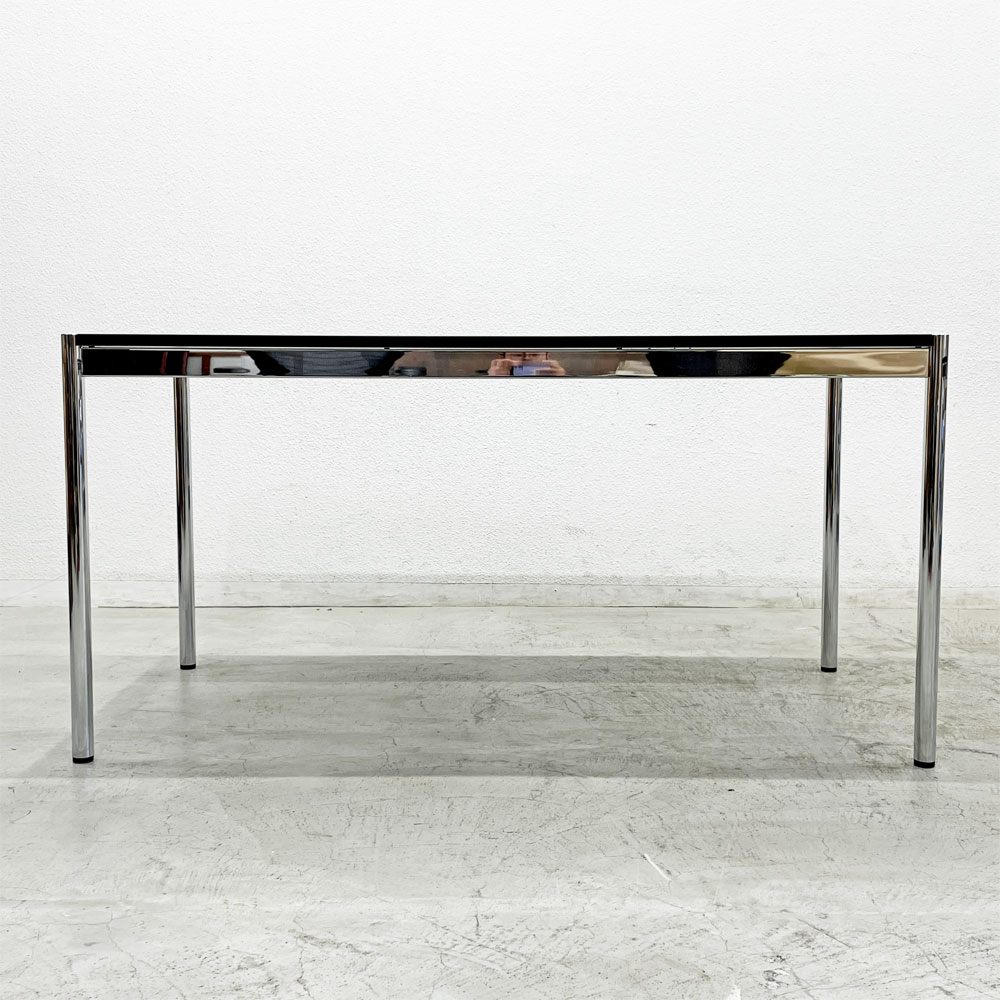 USMモジュラーファニチャー USM Haller ハラーテーブル ワーキングデスク ダイニングテーブル W150cm アジャスター パールグレーラミネート(ホワイト) 高さ調整機能付 〓