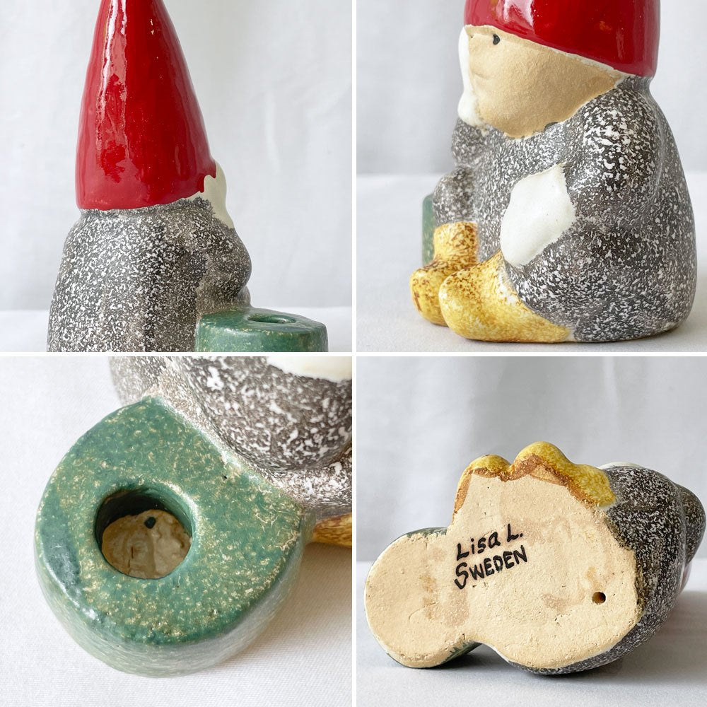 グスタフスベリ GUSTAVSBERG リサラーソン Lisa Larson サンタボーイ SANTA FAMILY BOY キャンドルホルダー サンタオブジェ スウェーデン 北欧雑貨 ◇