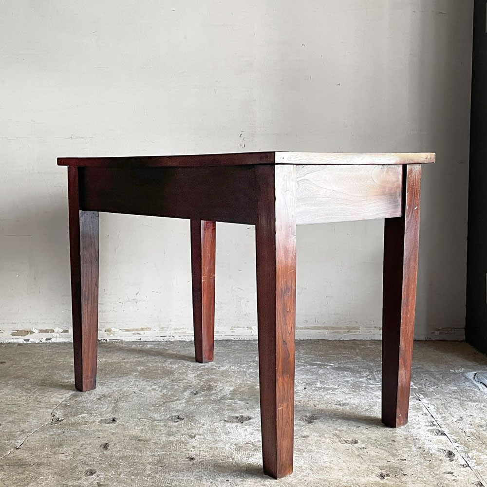 アジアン家具 無垢材 デスク 1ドロワー W105cm ソリッドウッド ビンテージスタイル ■